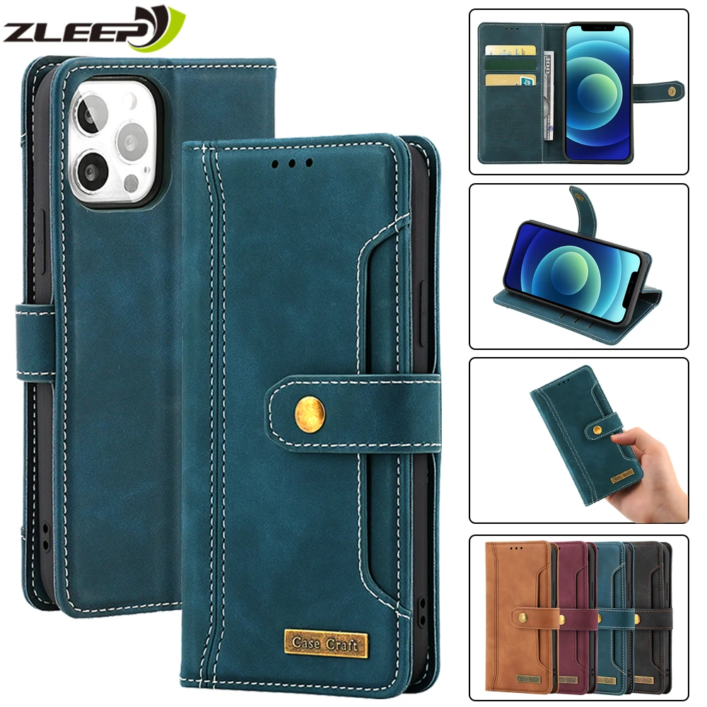 Flip Leather Luxury Soft Silicone Case For iPhone 13 12 Mini 11 Pro XS Max XR X 8 7 Plus SE 2020 Strong Magnetic Phone Bag Cover iphone 13 pro max leather case
