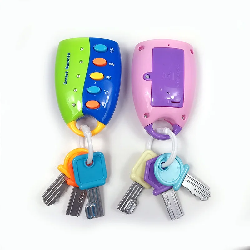 Musical Smart Remote Key Toy Fake Car Toy Keys with Sound and Lights Fun  and Educational Key Toys(Blue)