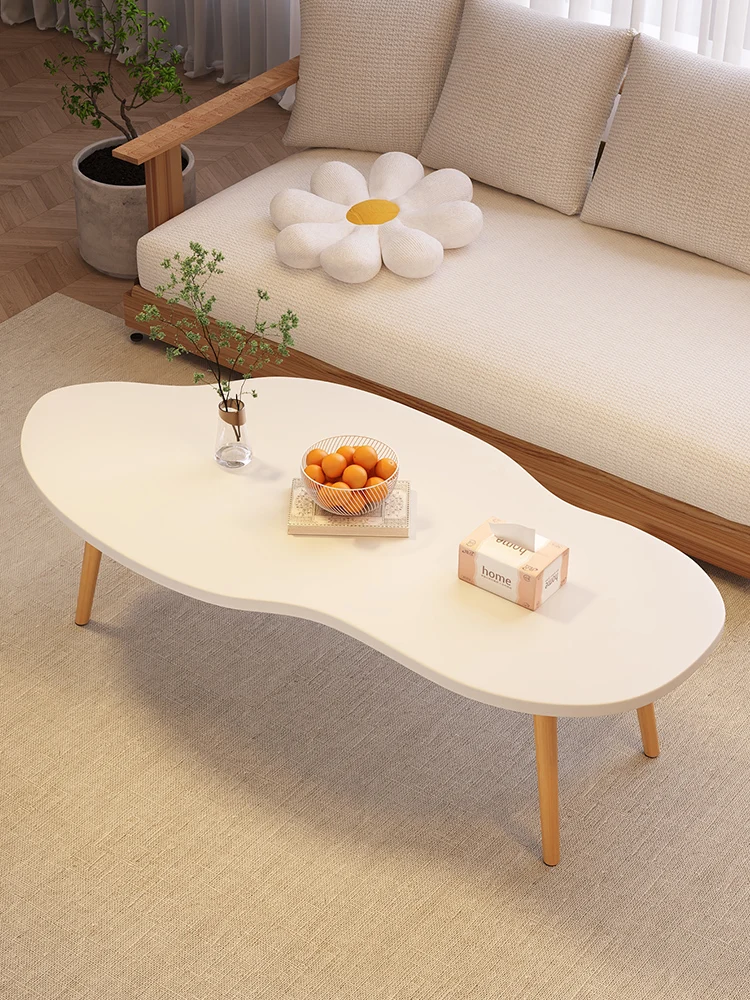 

Modern and minimalist household tea table, living room balcony, cloud edge table, small apartment rental house