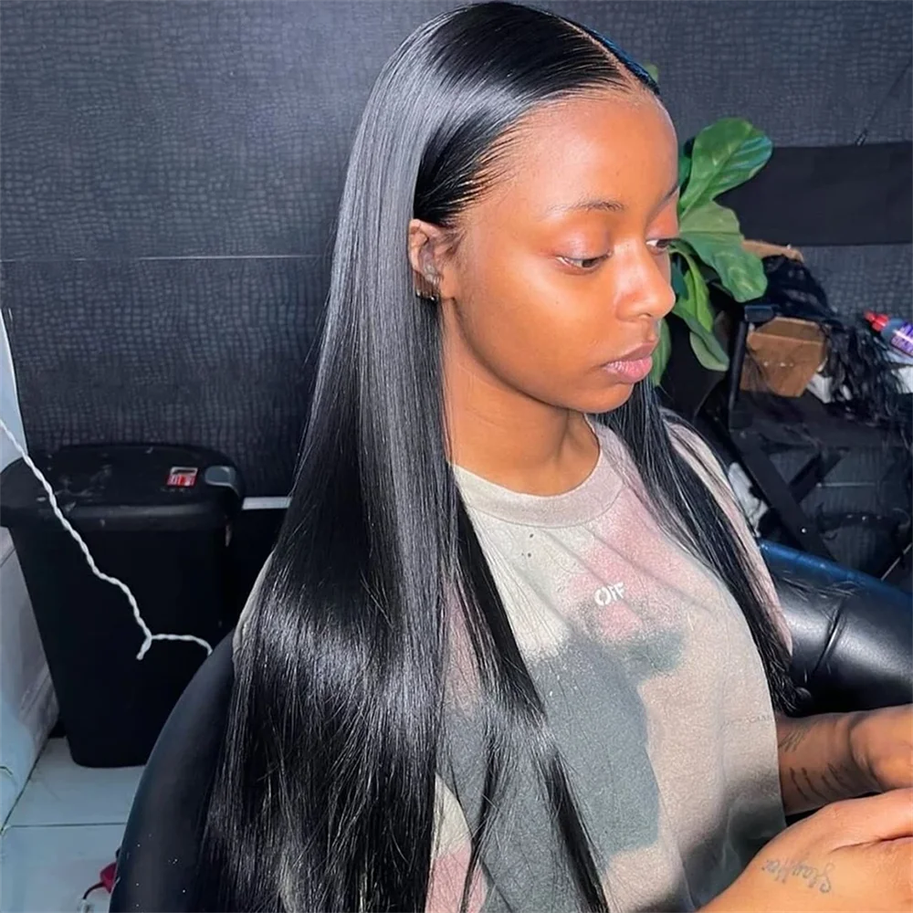 

30 Inch Bone Straight Human Hair Wigs 4x4 Lace Closure Wig With Baby Hair Brazilian Pre-Plucked 13x4 Lace Front Human Hair Wig