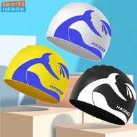 Adults Swimming Caps Women Fashion Print Ear Protection Waterproof Silicone Swim Cap Swimming Hats for Men Swimming Accessories 1