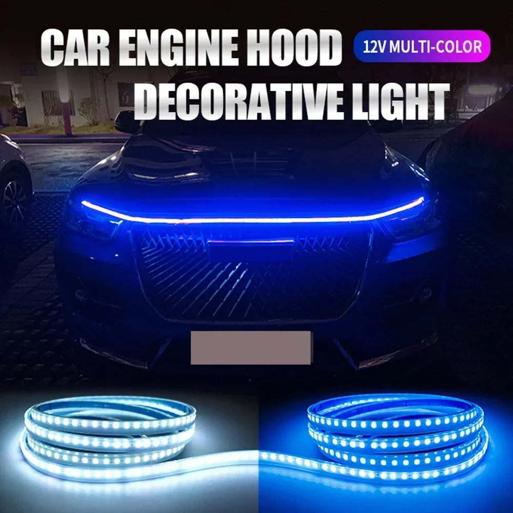 12V 120CM Car LED Daytime Running Light Bar Car Hood Light Bar Car Hood Trim Cover Light Bar Car Hood Ambient Light