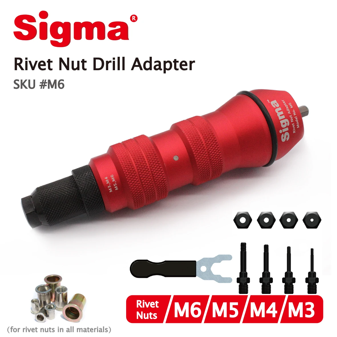 Адаптер для дрели с гайкой Sigma # M6