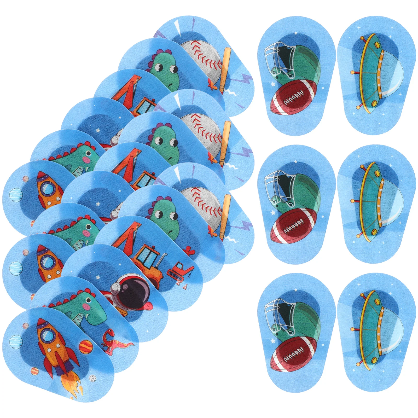 24 Pcs Blindfold Kids Glasses Patches Eye for Single Mask Lazy Non-woven Fabric Amblyopia Eyeglasses Child Blinder 3