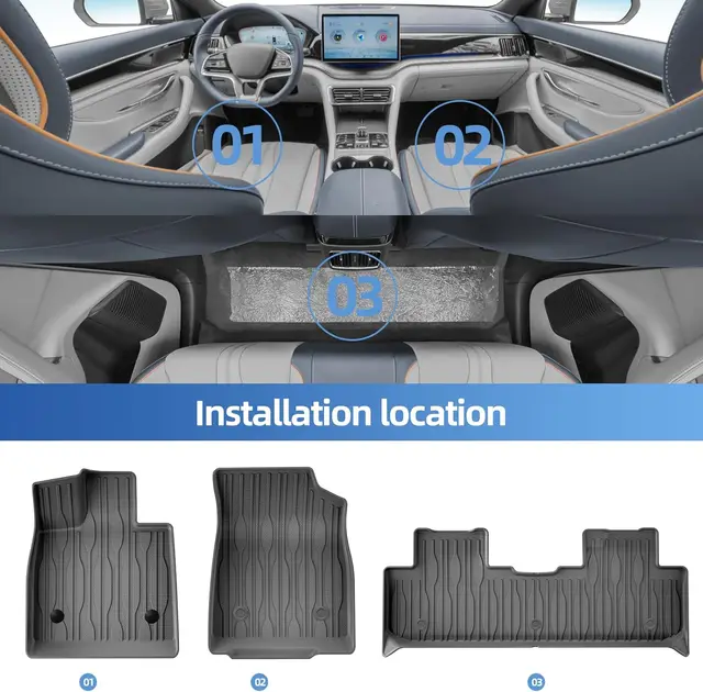 For BYD Seal U / Song Plus Sealion 6 2021-2024 TPE Floor Mats and Cargo Liner, All Weather Floor Liners Trunk Mat Heavy Duty Pad 2