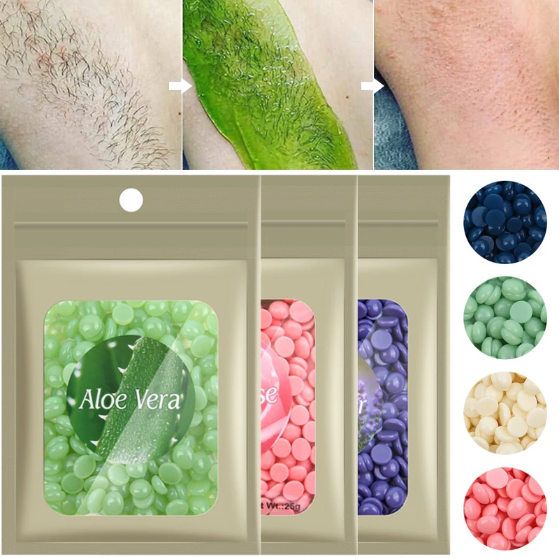 

25g/Pack Hair Removal Wax Depilatory Hot Film Hard Wax Beans Painless Bikini Face Legs Arm Full Body Hair Remove Bean Unisex