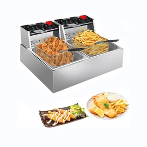 Electric Deep Fryers Commercial Timed Fryer Fried Chicken and Chips Deepfrier with A Thermometer Kitchen Cooking Tools