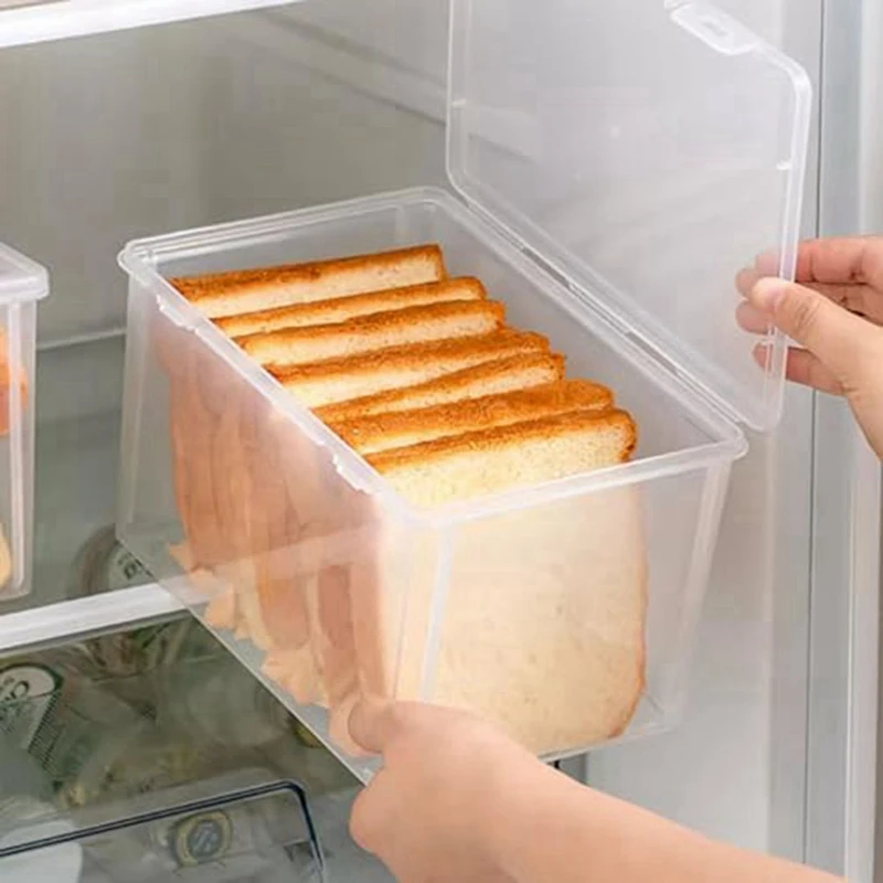 Airtight Bread Storage Containers Bread Storage Box Reusable Loaf Cake Clear Bread Dispenser Freshest Bread Bin 2