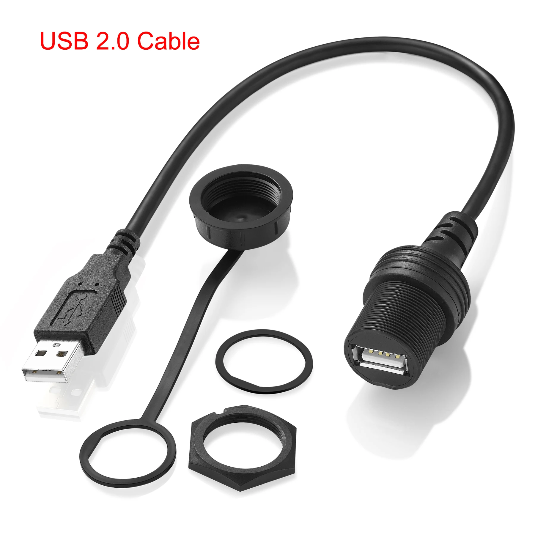Bochara 대시 보드 USB 3.0 USB 2.0 남성-여성 케이블 플러시 마운트 패널 자동차 오토바이 보트에 대한 커버 차폐 방수