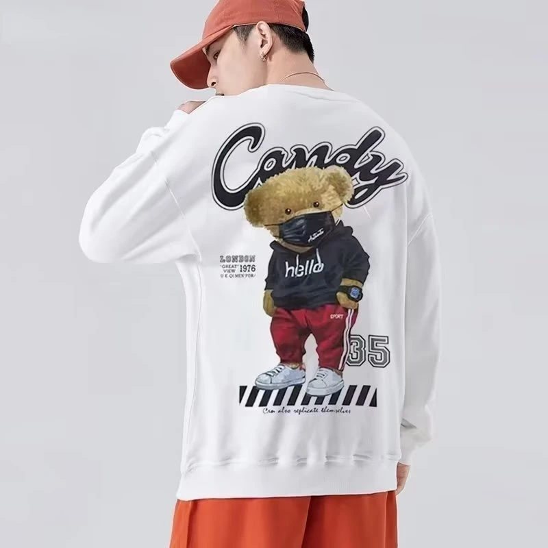 Spring Autumn Men's Sweatshirts Korean Fashion Streetwear Gradient Sweatshirts Male Casual Lounge Wear Tye Dye Sweatshirt