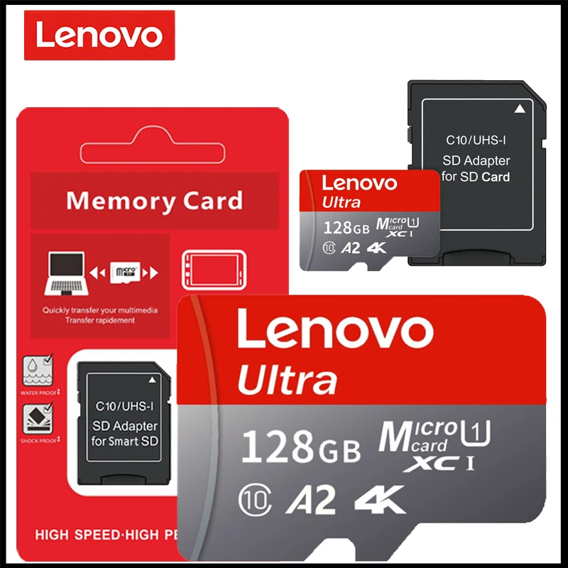 레노버 메모리 카드 1TB 고속 메모리 카드 128GB 마이크로 SD 카드 512GB 256GB 클래스 10 TF 플래시 카드 (휴대폰, 태블릿, UAV용)