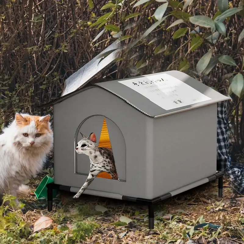 Outdoor stray cat Nest Universal bite-resistant Rain and Cold Resistant Enclosed Feral Cats House for All Seasons