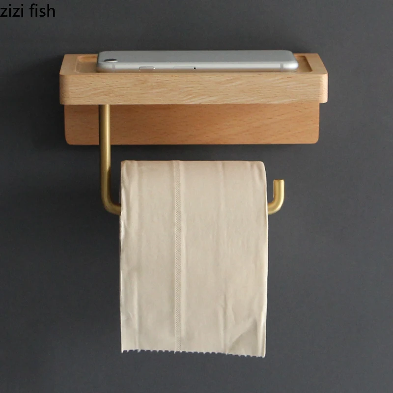 Wooden Napkin Holder Storage Shelf Living Room Solid Wood Non-perforated Paper Towel Rack Wall Tissue Box Toilet Paper Dispenser paper towel holder toilet paper holder toilet roll holder napkin dispenser