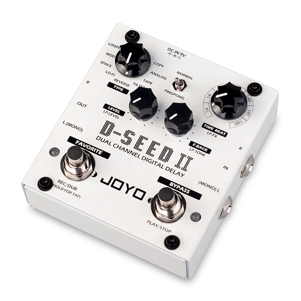 S280080cb013a42a08d385574bddf7cf4l JOYO D-SEED II Delay Effect Guitar Pedal LOOPER Function Stereo Effects Dual Channel 8 Delay Modes Multi-effects Pedal