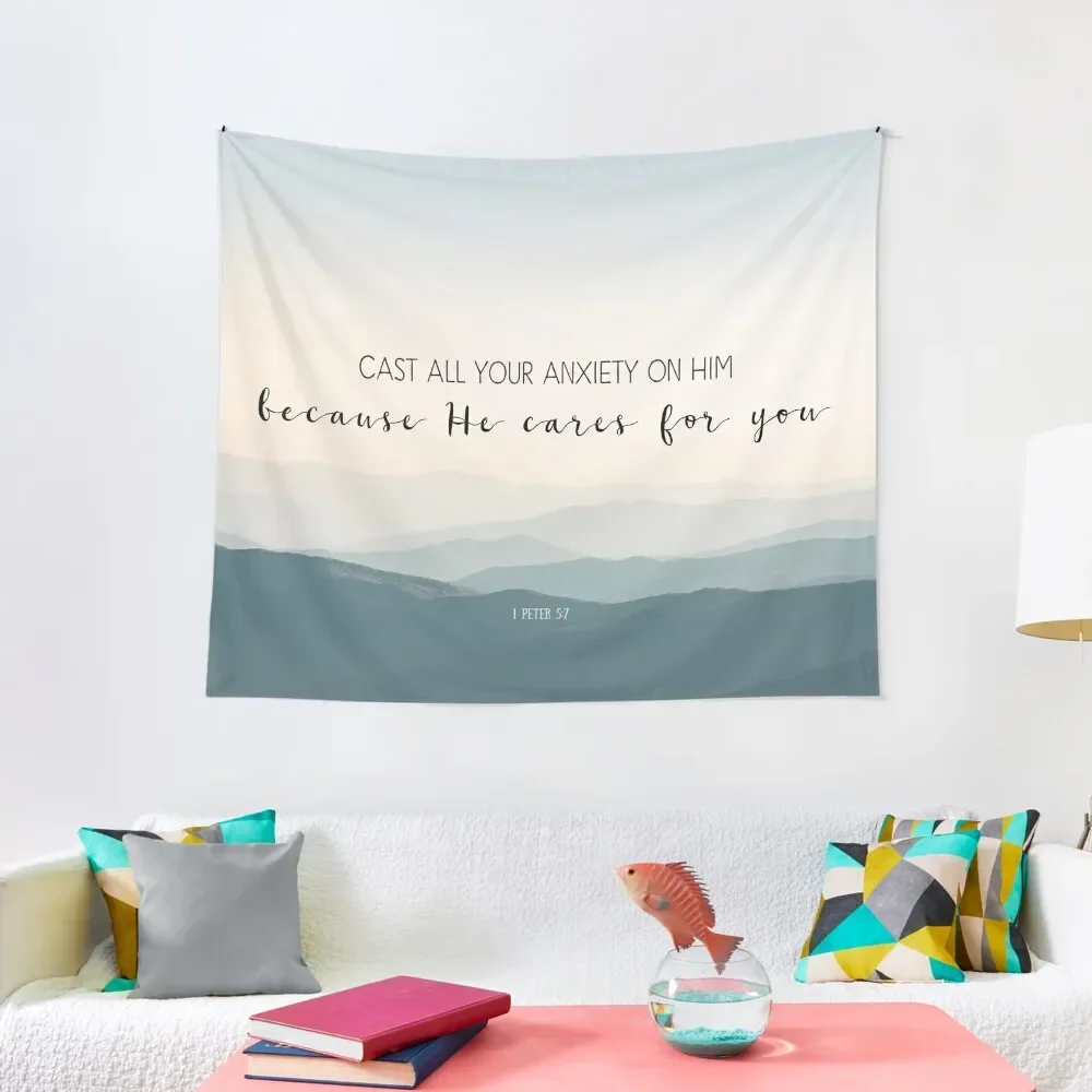 

Christian Bible Verse Quote - Anxiety Tapestry Home Decorations Wall Hangings Decoration Cute Decor Home Decorating Tapestry