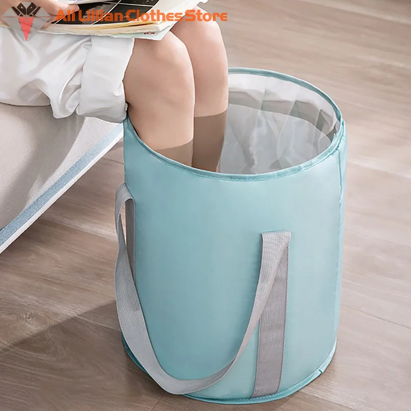 1pc Portable Collapsible Foot Bath Basin With Handles Perfect For Soaking Feet Traveling Camping And Outdoor Activities