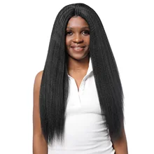 

26Inch 180%Density Long Yaki Straight Synthetic Lace Front Wig For Women Preplucked Heat Resistant Fiber Hair Daily Wear Wig