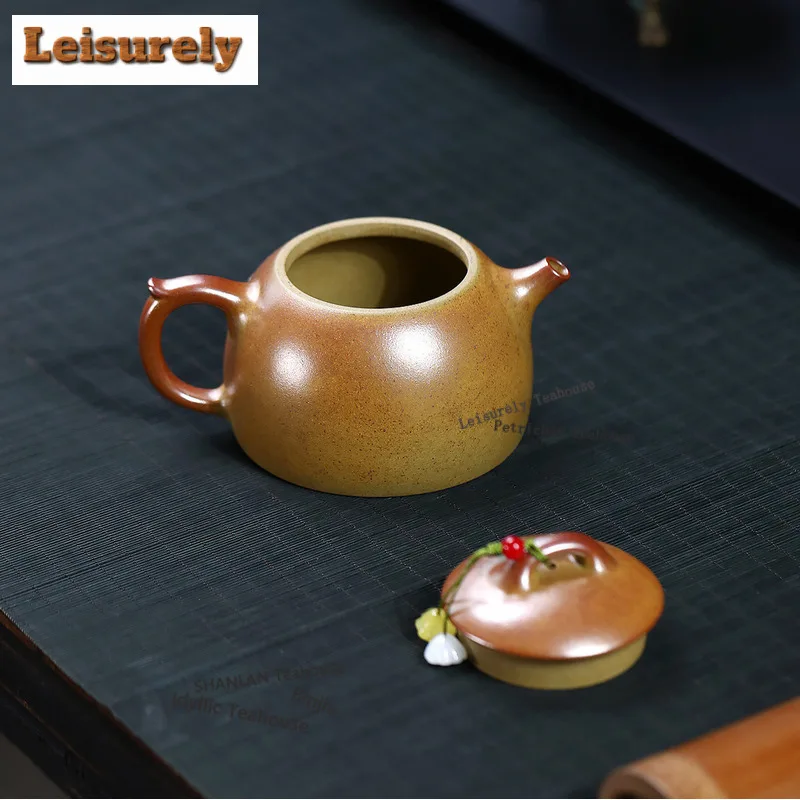 200ml Yixing Purple Clay Teapots Handmade Flowers Birds Pot Raw Ore Wood-fired Porcelain Tea Infuser Kettle With Strainer Zisha