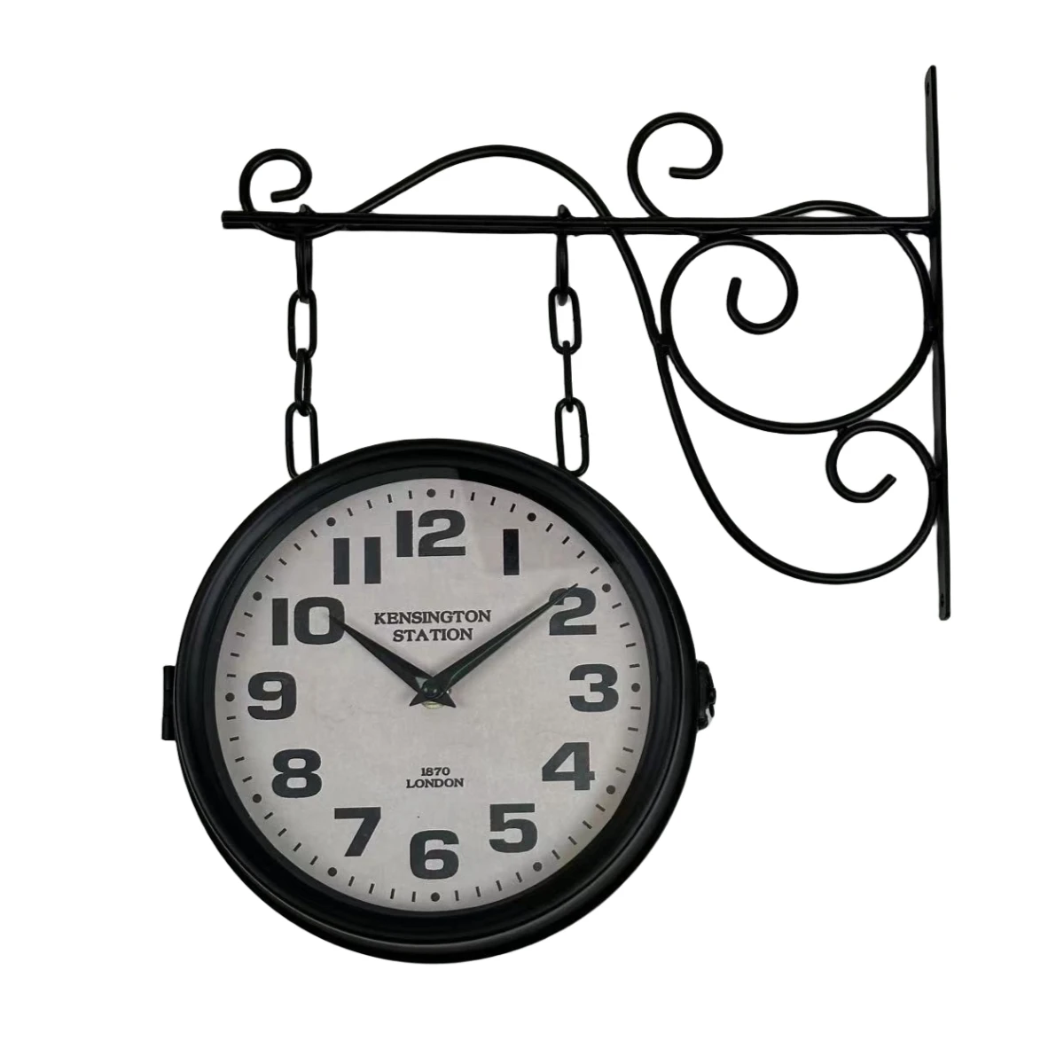 1pieceofvintagemetaldoublesidedwallclocksuitableforwalldecorationChristmasgift