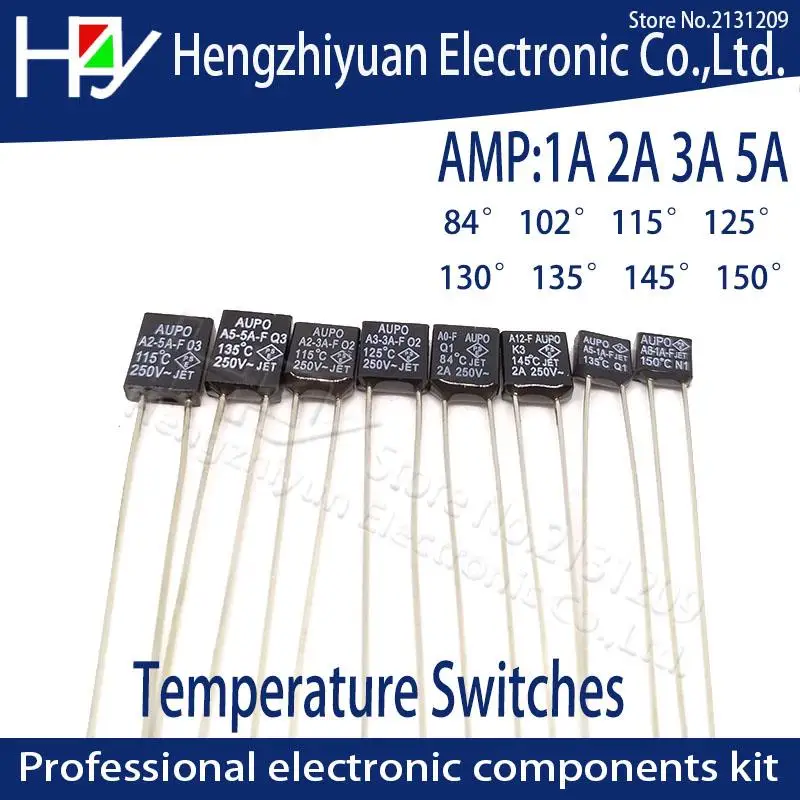 Micro temperatuurzekering 6x6x3mm - Radiaal - 125 Graden Celsius - 2A