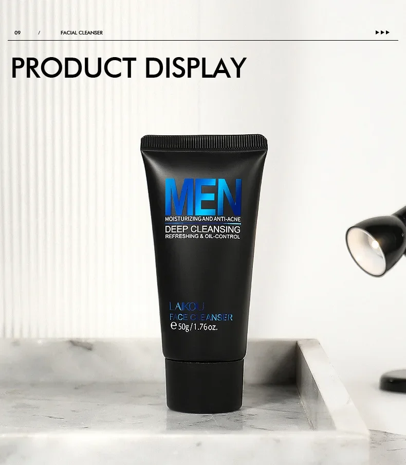 Men's facial Cleanser Rich Foam Deep Clean Remove Grease Improve Oily Face Wash Cream Gentle Moisturizing Remove Blackhead facial cleanser