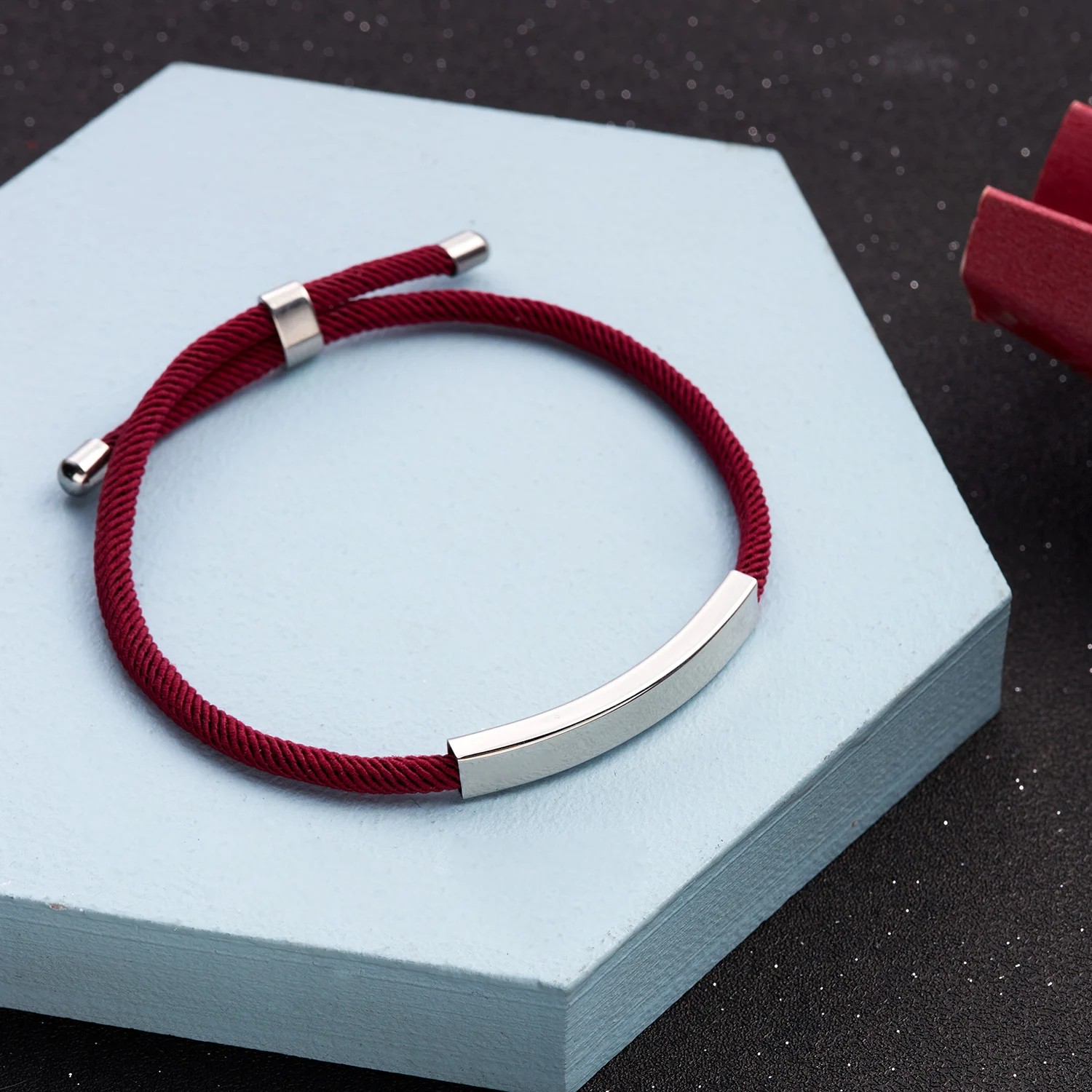 Gravierte Namens- und Datumsanzeige, personalisiertes geflochtenes Seil-Armband für Damen und Herren, Edelstahl-Halskette, Schlüsselanhänger, personalisierter Schmuck – Detail 11