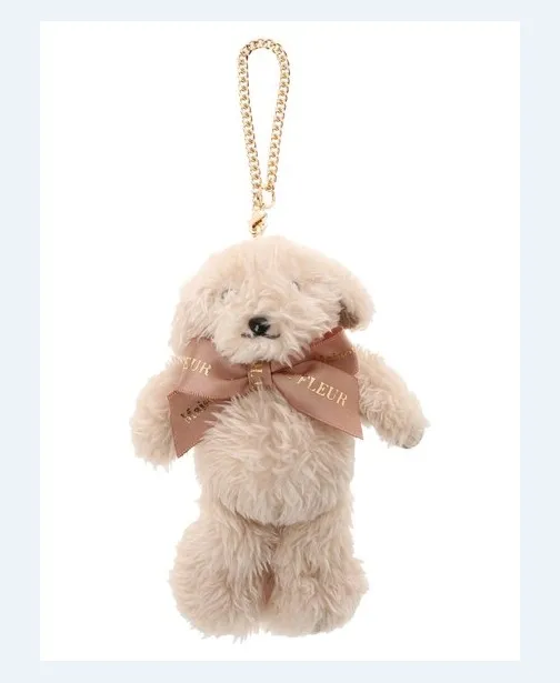 Japanese Style New Fashionable Plush Puppy Dog Handbag Pendant Cute Cartoon Bag Charms Bow Doll Ornaments
