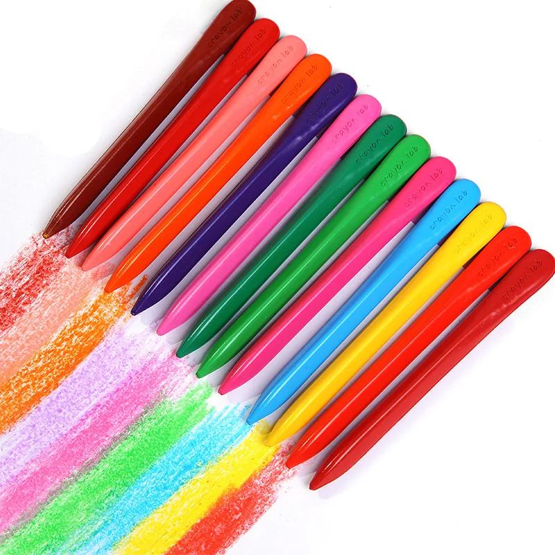6/12 Color Triangle Crayon Safety Art Painting Colored Pencil Not Dirty Hands Crayon Student School Supplies Children's Toy Gift 4