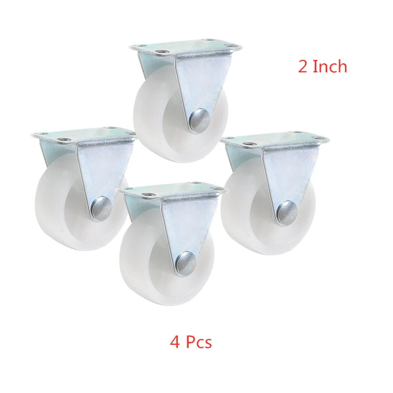 

4 Pcs/Lot 2 Inch White Pp Fixed Caster Furniture Directional Toy Car Pulley Bookcase Plastic Small Wheel