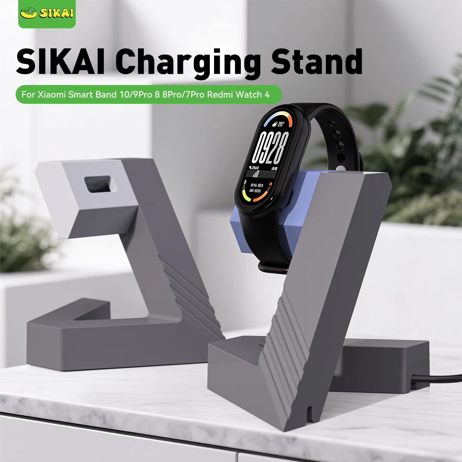 Geometric Charger Dock & Charging Stand with USB Cable Holder
