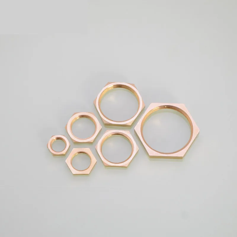 Brass Hex Lock Nuts hose pipe fitting pipe fitting water pipe fitting 1 5 10 Pcs Pipe Fitting 1/8 1/4 3/8 1/2 3/4 1 Inch BSP Female Thread Hexagonal Shank Cap Copper Flange Nut