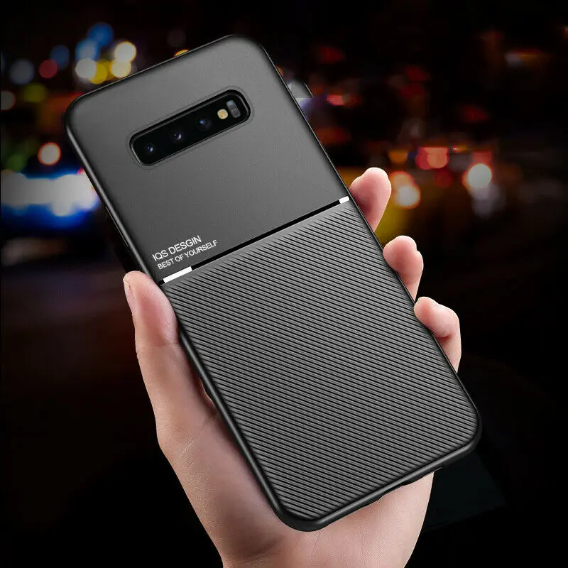 Tpu Texture Case For Samsung Galaxy S9 S10 S20 Plus Ultra Note 10 20 A12 A52 A52S 5G A20 A21S A51 A71 Support Magnetic Holder
