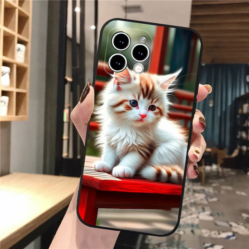 thumbnail image 1 of Funda de teléfono con bonito gatito bebé para iPhone 16, 15, 14 Pro Max, 16, 15, 14, 13, 12 Pro, 15 Plus, iPhone 11, 1 of 5