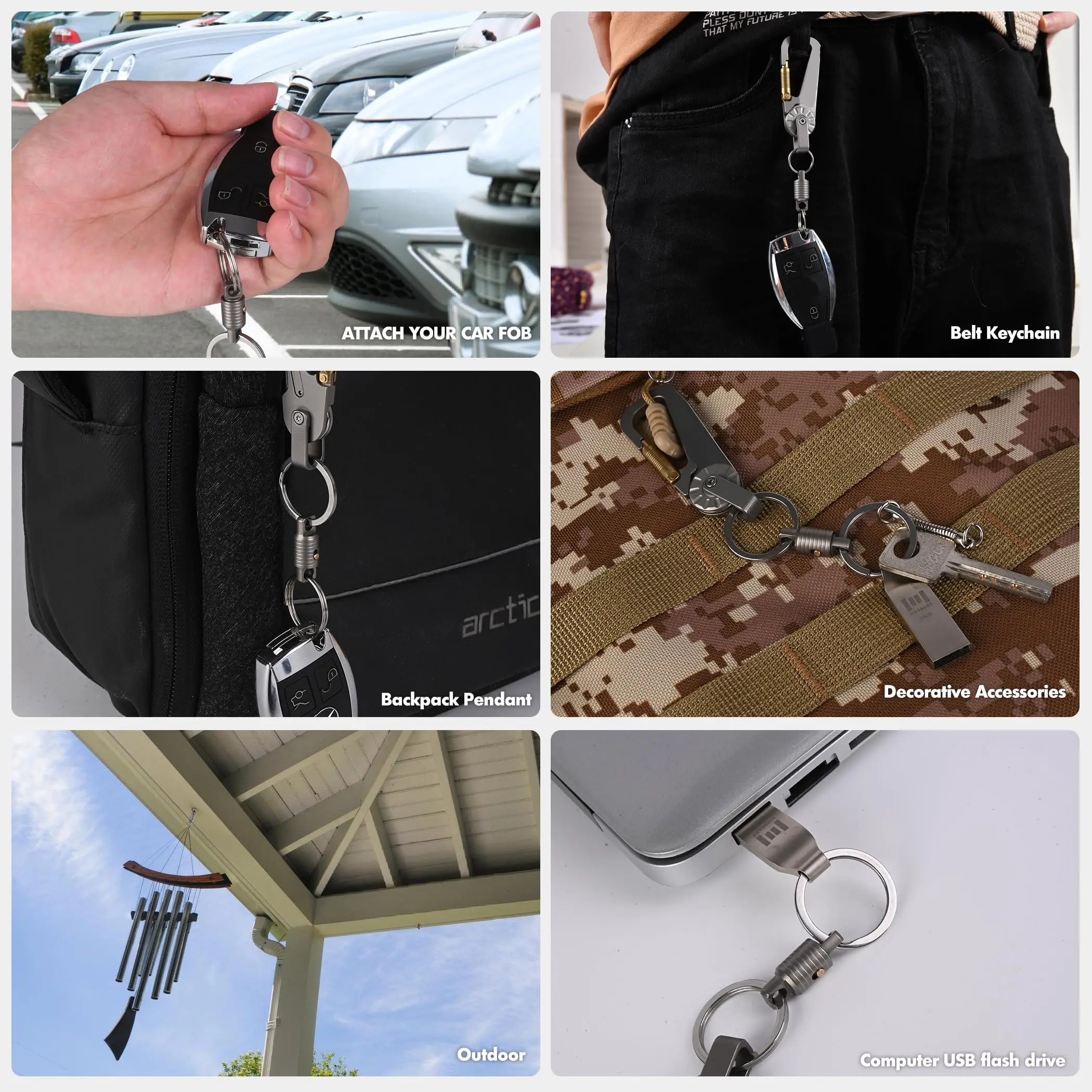 Titan-Schlüsselanhänger, stilvoller Schnellverschluss-Schlüsselanhänger, robuster Schlüsselanhänger, Premium-EDC-Schlüsselhalter für Outdoor-Aktivitäten, Edc-Reisen – Detail 7