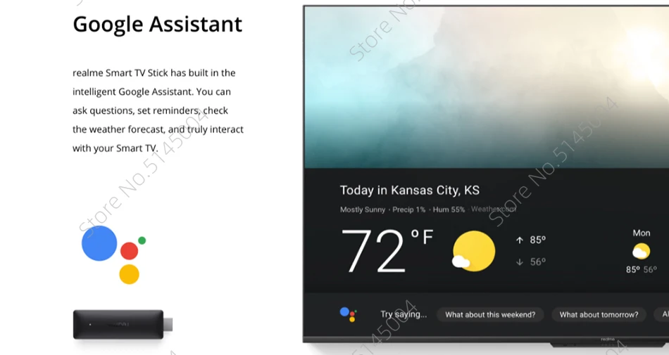 realme 4K Smart TV Stick 1080P Global Version 1/2GB RAM 8GB ROM ARM Cortex A35 Quad Core Bluetooth 5.0 Google TV Stick Android
