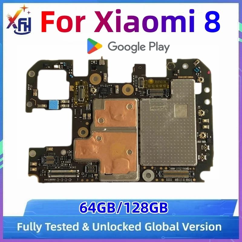 

XIFEHHE Unlocked Motherboard For Xiaomi Mi 8 Mainboard Logic Board Original Global Version Main Circuits Board 64GB 128GB