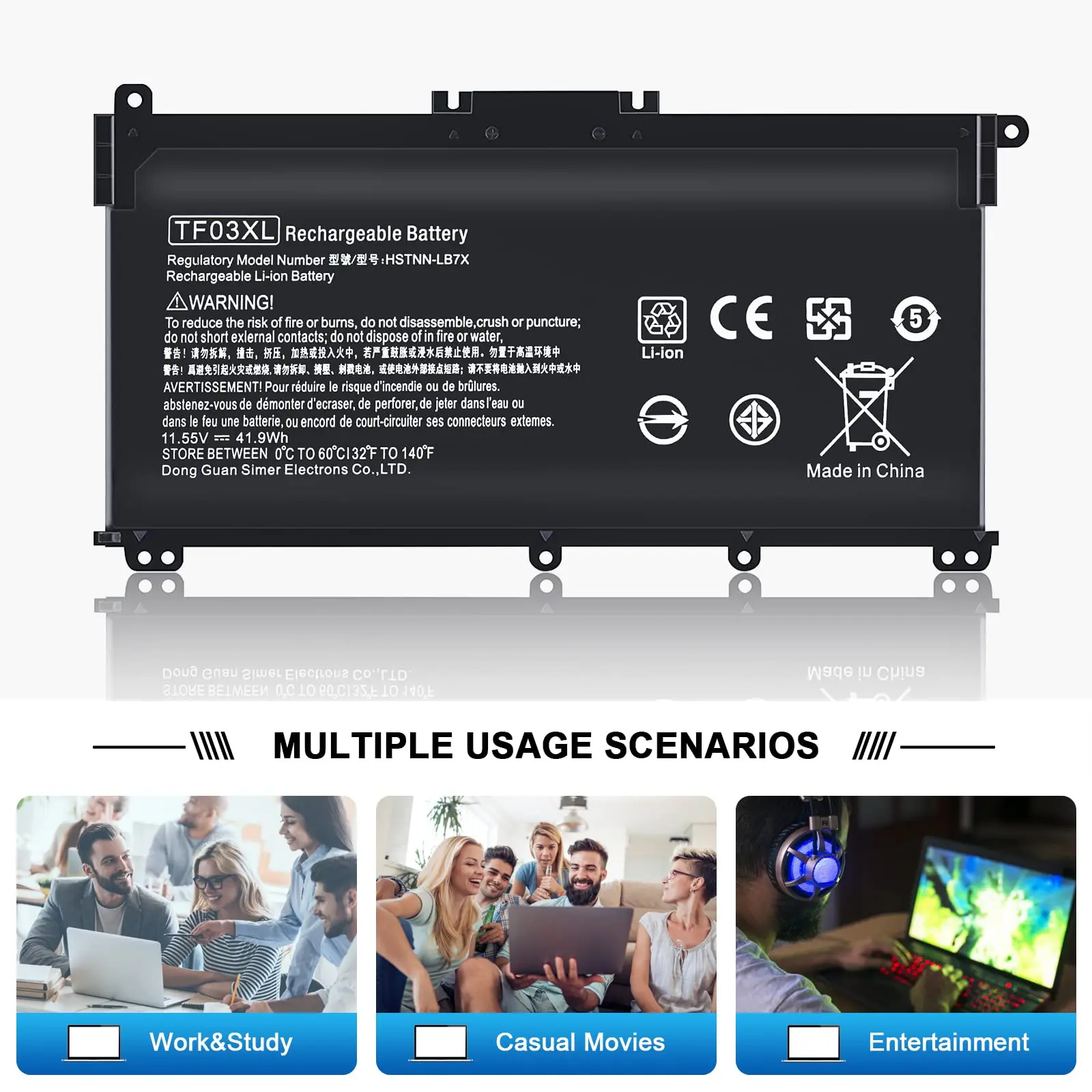 ANTIEE TF03XL 920070-855 920046-421 - Batteria per HP ANTIEE TF03XL 920070-855 920046-421 - Batteria per HP