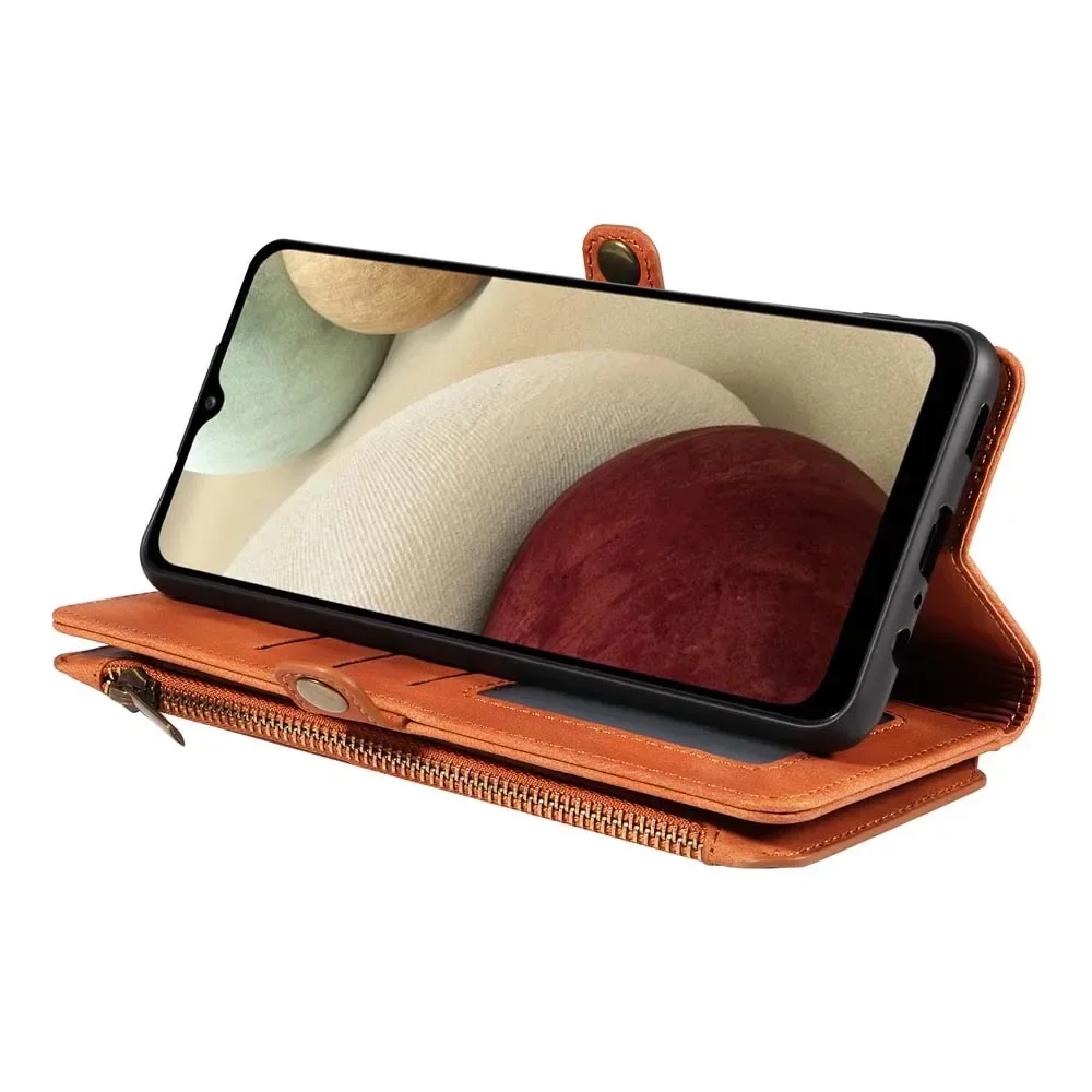 Handbag Zip Wallet Case with Wrist Strap and Leather Magnetic Closure
