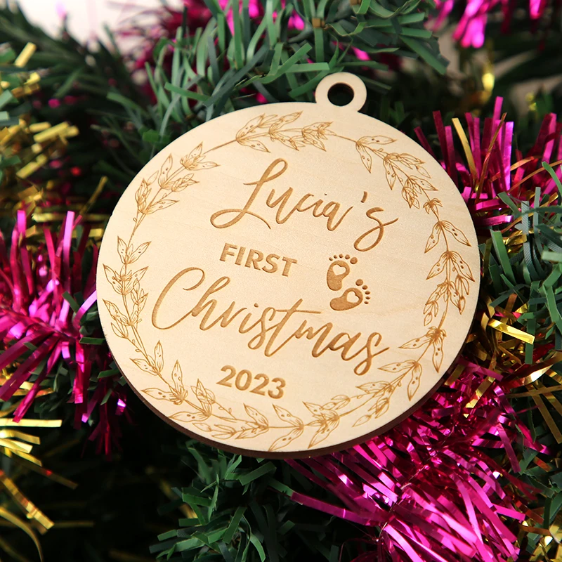 Personalized Baby's First Christmas Engraved Keepsake Ornament