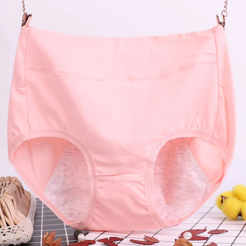 6XL 115kg Plus Size Fat Women Physiological Underwear Menstrual Leak Proof Pure Cotton High Waist Sanitary Lingerie Panties