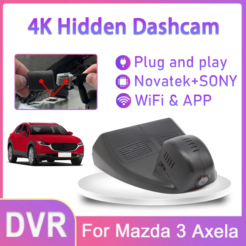 

4K 2160P Car DVR WIFI Dash Cam Front and Rear Camera Video Recorder Original For Mazda 3 Axela 2020 2021 2022 UHD Night Vision