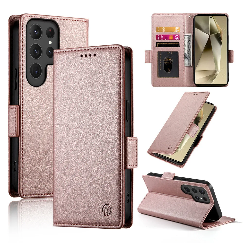 Premium Flip Wallet Phone Case with Card Slot and Kickstand - PU Leather Cover