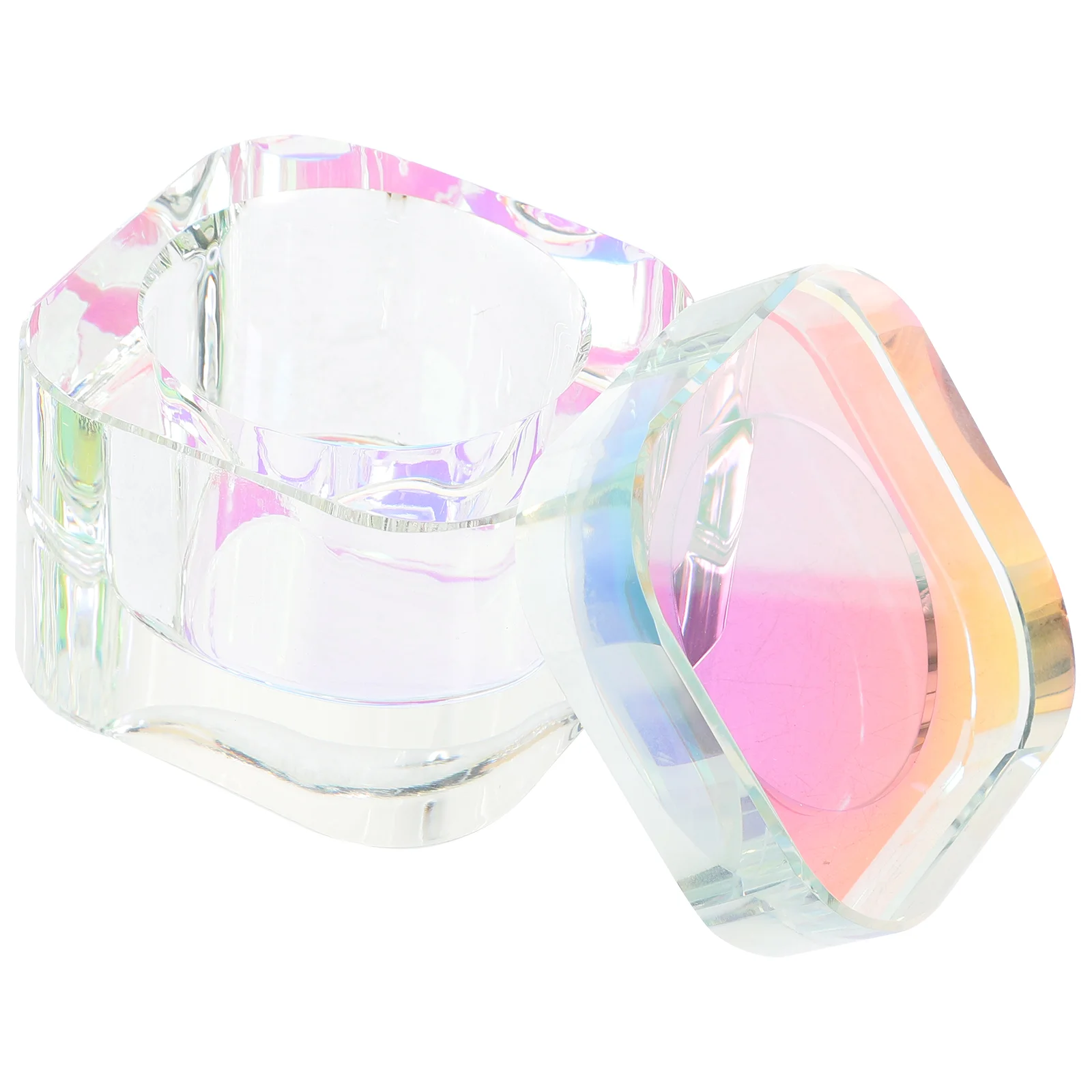 

Crystal Glass Manicure Nail Dish Cup Nail Dappen Dish Nail Liquid Holder Container Equipment With Lid Nail Art Tools