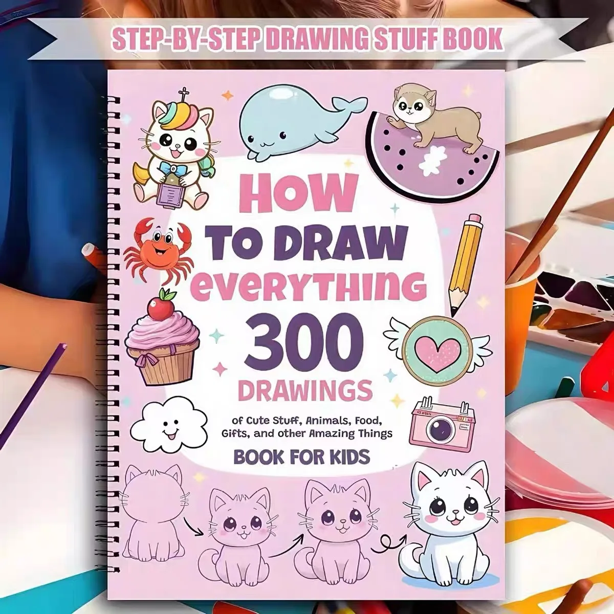 Comment dessiner tout livre de coloriage 300 aliments d'animaux adorables beaux motifs créatifs livre de coloriage de dessin décomposto