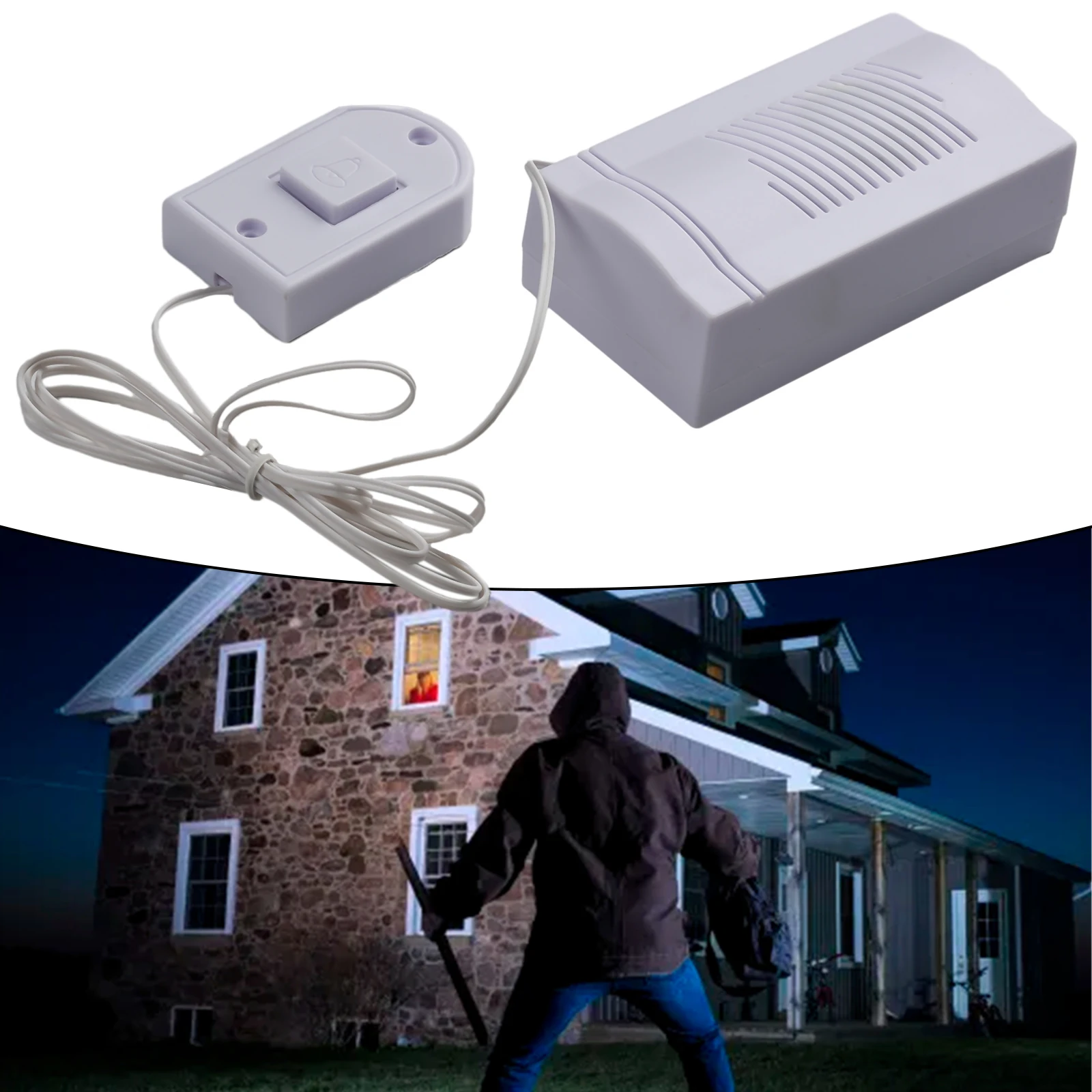 Safety Wired Doorbell Battery operated Guest Welcome Energy saving Simple Home Office Security White Practical