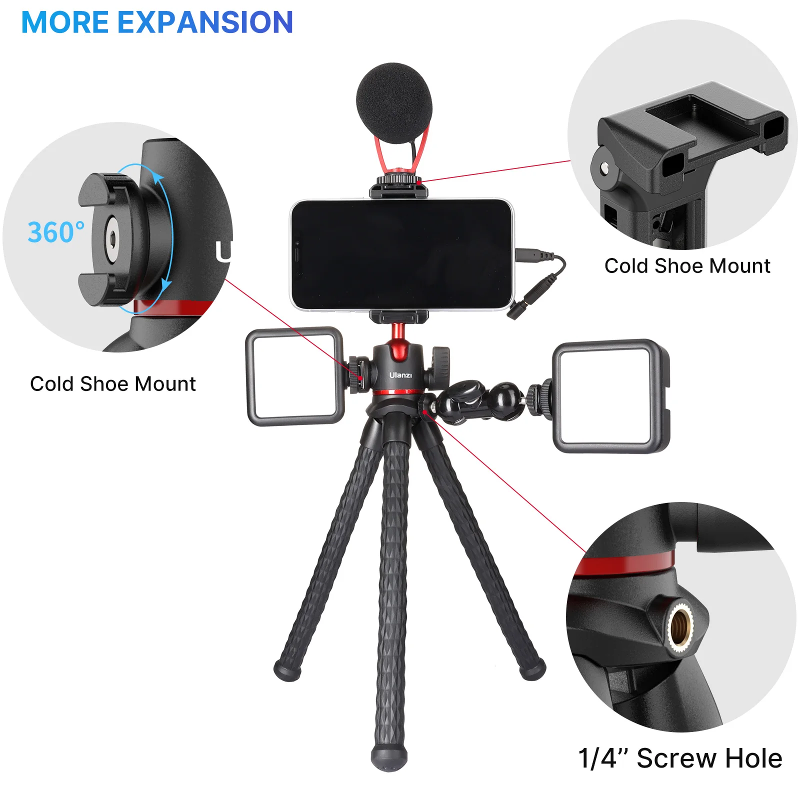 Ulanzi MT-33 Flexible Octopus Tripod Monopod Mount Ballhead