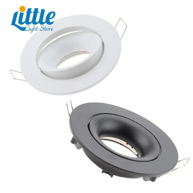 

Ceiling Light Frame Round Light Bracket GU10 MR16 Adjustable Square/Round Spotlight Opening (White/Black) Ceiling Light Frame