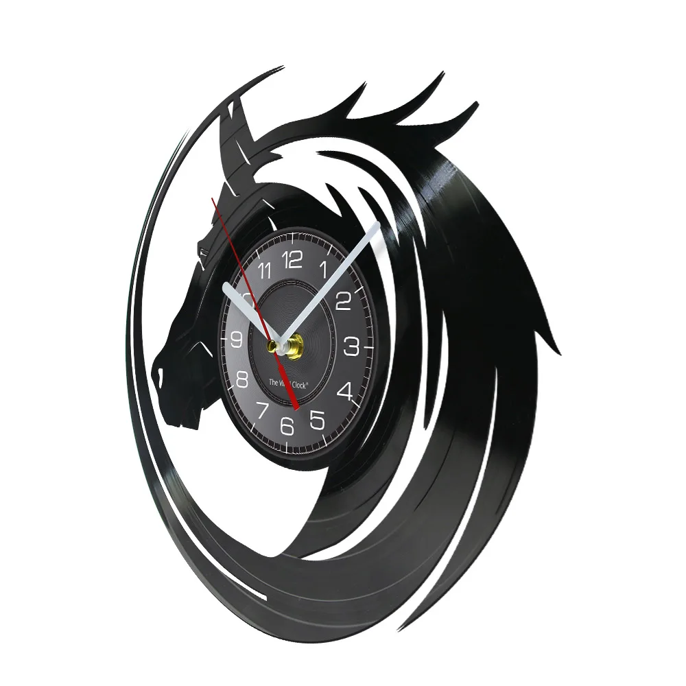 Abstract Horse Wall Art Wild Horse Head Wall Clock Equestrian Wall