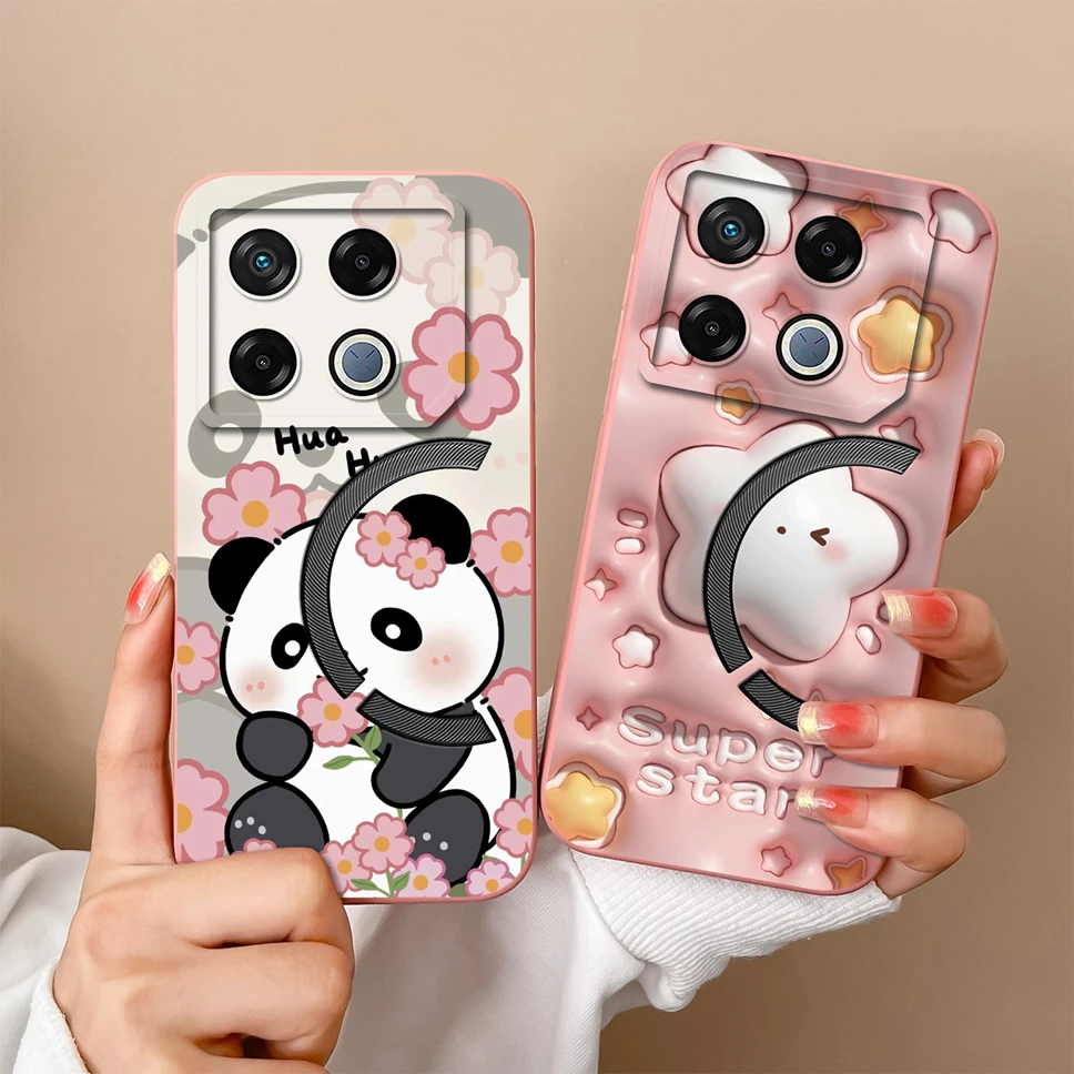 Cute Healing Pattern Soft Liquid Silicone Protective Phone Case Back Cover