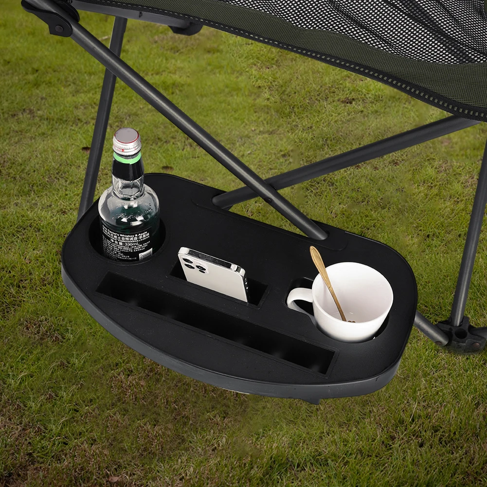 Chair Cup Holder with Mobile Phone Slot Chair Utility Tray Universal Portable Chair Side Tray Multifunction for Lawn Patio Pool